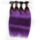 Purple Russian Remy Hair Extensions, Natural Silky Straight Hair Weave With Soft