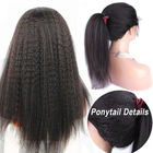 180 Gęstości Pełna koronkowa peruka Yaki z prostymi włosami dla czarnych kobiet
