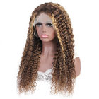 Głębokie fale brazylijskie peruki z ludzkich włosów Koronkowe frontalne blond brązowe Mix kolorów na zamówienie