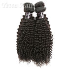Jet Black Indian Remy Human Hair / Kinky Curly Virgin Hair No Fibre